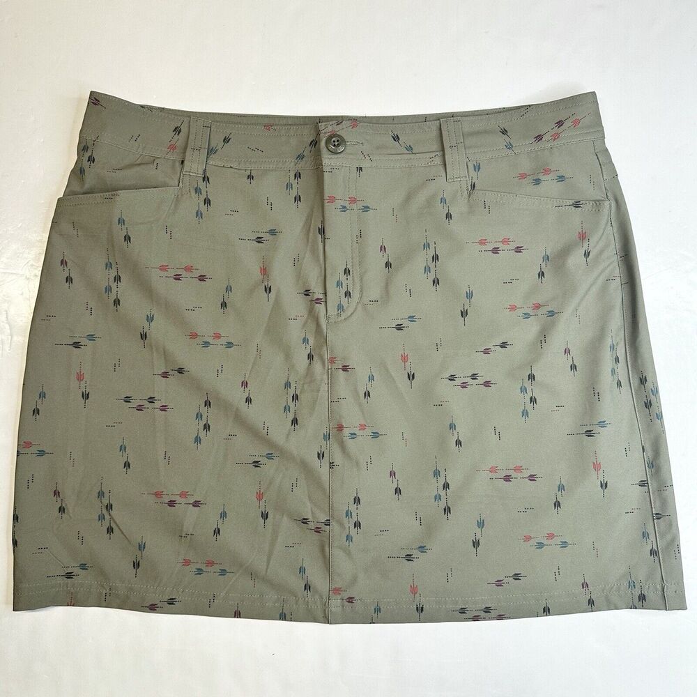 Skort Eddie Bauer Womens 16 Green Active Casual Golf Hiking Skirt/Shorts EUC